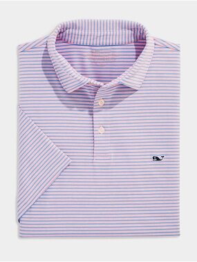 Vineyard Vines Boys' Performance Bradley Stripe Sankaty Polo - Medium
